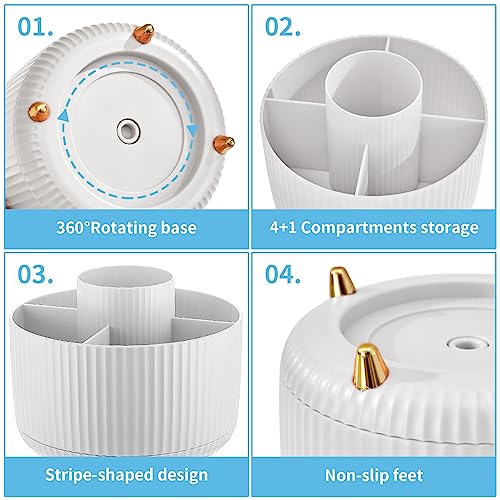 Classic Marbrasse Desk Organizer, 360-Degree Rotating Pen Holder, Desk Organizers for Daily Use
