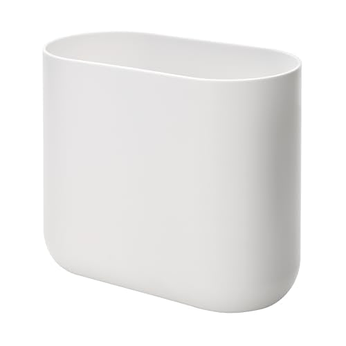 Modern iDesign Small Slim Plastic Bathroom Trash Can, Garbage Can for Set