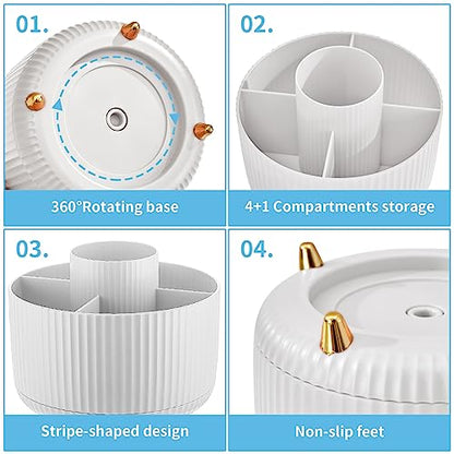 Classic Marbrasse Desk Organizer, 360-Degree Rotating Pen Holder, Desk Organizers for Daily Use