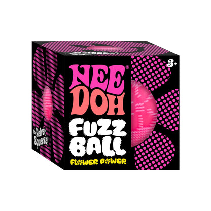Ultra-Soothing Touch NeeDoh Fuzz Ball Flower Power | Signature Elm Point - Furry Coated Soft Touch Squishable Ball Detail