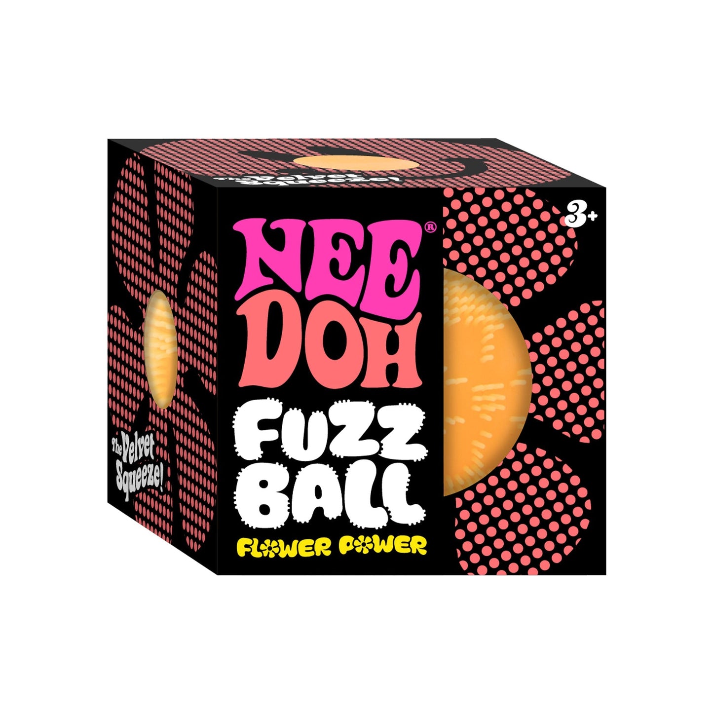 Ultra-Soothing Touch NeeDoh Fuzz Ball Flower Power | Signature Elm Point - Furry Coated Soft Touch Squishable Ball Detail