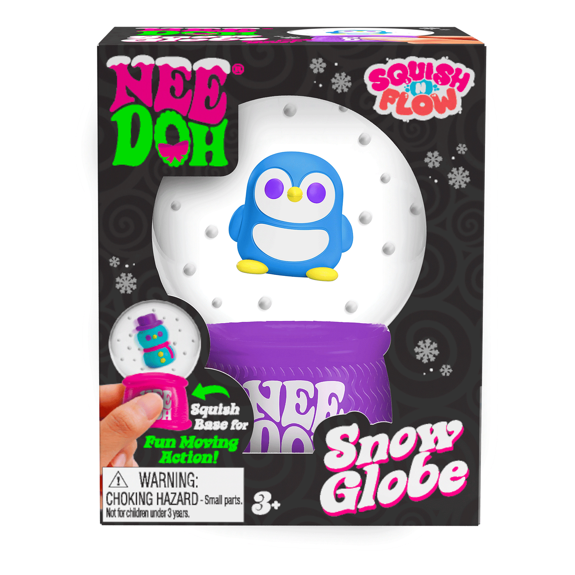 Crystal Clear NeeDoh Squish N Flow Snow Globe | Signature Moonlit Lane - 3-Piece Assorted Nice Cubes Pack for Fidgeting - Default Title
