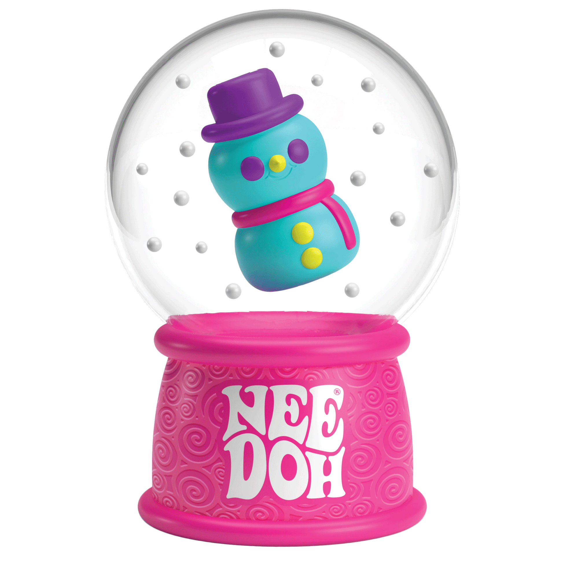 Crystal Clear NeeDoh Squish N Flow Snow Globe | Signature Moonlit Lane - 3-Piece Assorted Nice Cubes Pack for Fidgeting Detail
