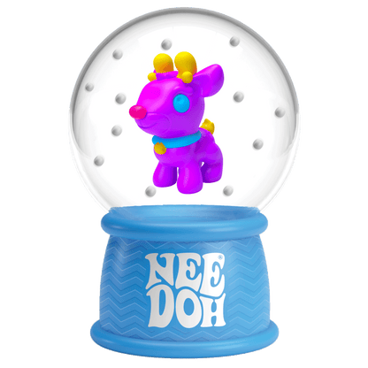 Crystal Clear NeeDoh Squish N Flow Snow Globe | Signature Moonlit Lane - 3-Piece Assorted Nice Cubes Pack for Fidgeting Detail