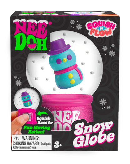 Crystal Clear NeeDoh Squish N Flow Snow Globe | Signature Moonlit Lane - 3-Piece Assorted Nice Cubes Pack for Fidgeting Detail