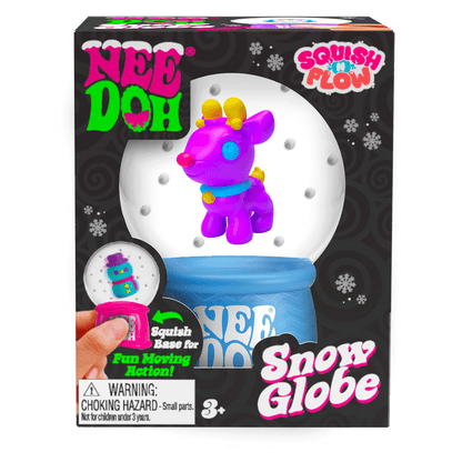 Crystal Clear NeeDoh Squish N Flow Snow Globe | Signature Moonlit Lane - 3-Piece Assorted Nice Cubes Pack for Fidgeting Detail