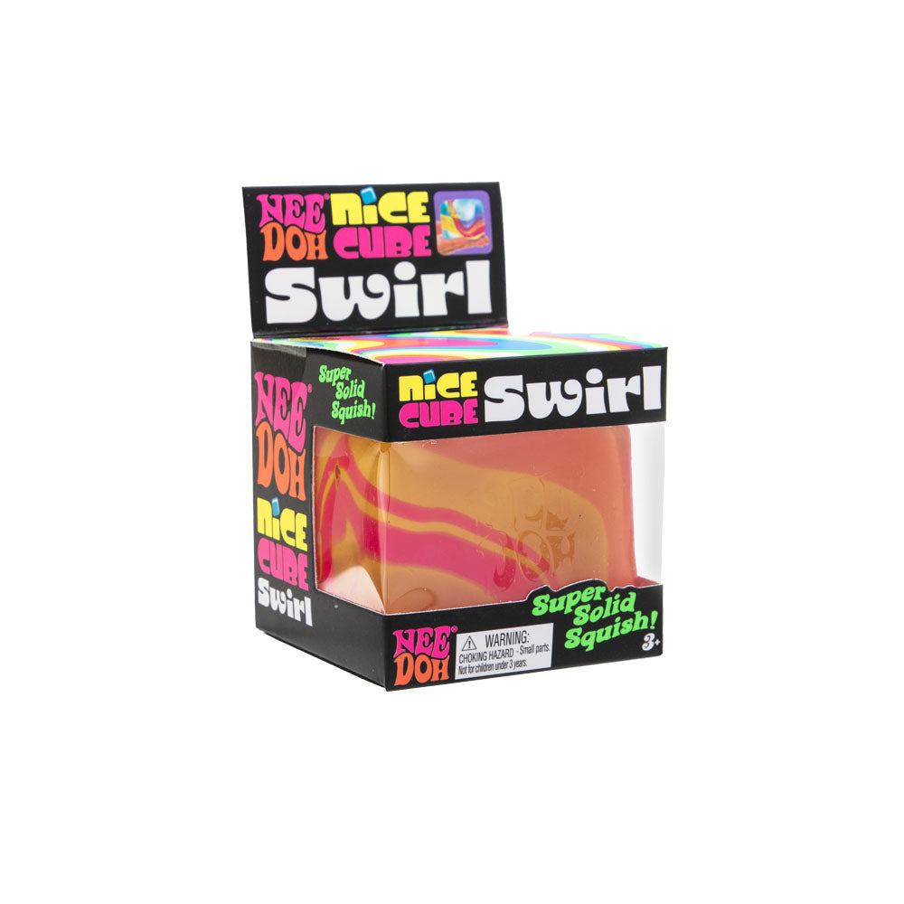 Ice-Cube Texture NeeDoh Nice Cube Swirl | Select Golden Pond - 3-Piece Assorted Nice Cubes Pack for Fidgeting Detail