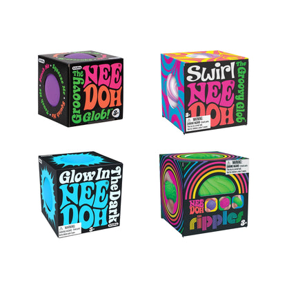 Micro Squishy NeeDoh Teenie Singles | Select Clover Shore - Mini Groovy Glob Portable Stress Toy Set Detail